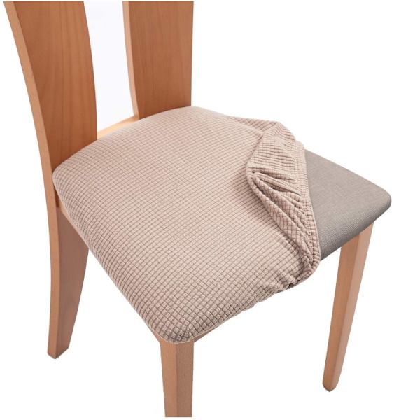 2 st stolsöverdrag för matsal, smutsavvisande sittdyna, elastisk, khaki