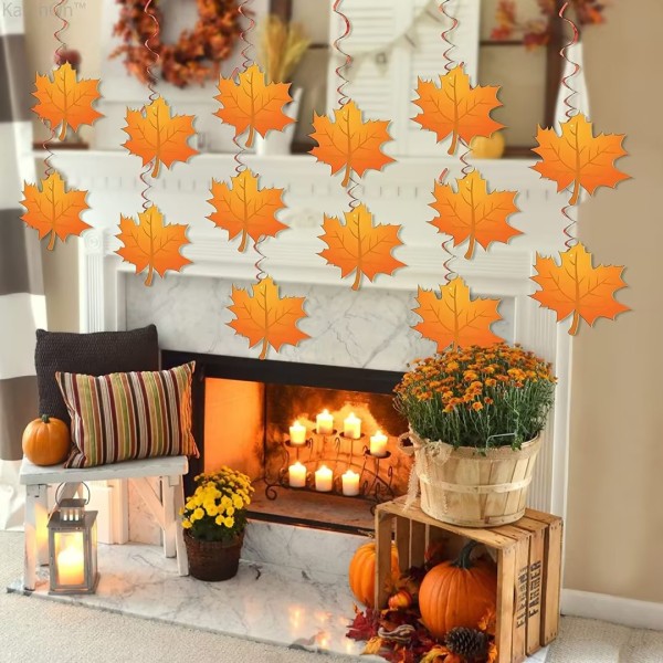 Maple Leaf Thanksgiving hengende virvler , ingen DIY | Thanksgiving Hanging Deco