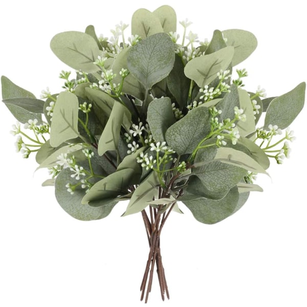 10 stk. Kunstige Eucalyptus Planter Kunstige Eucalyptus Blade Kunstige Grønt Kunstige Blomster Plast Planter til Bryllup Fest Have Balkon Dekoration 29cm