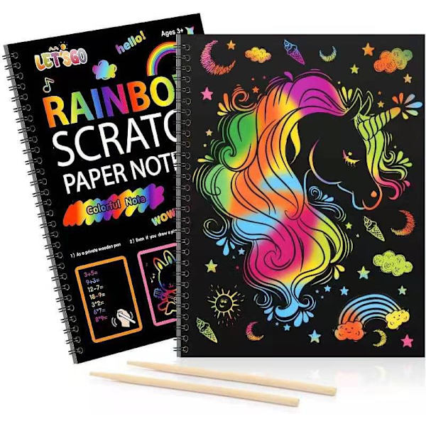 Regnbågs-skrapbok för barn: Craft Magic Paper Presentset Färgläggning