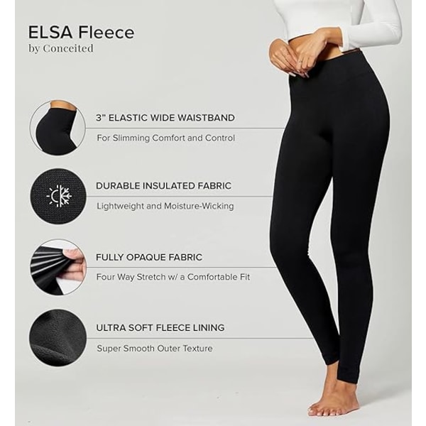 Premium damleggings i ullfoder med hög midja, svart
