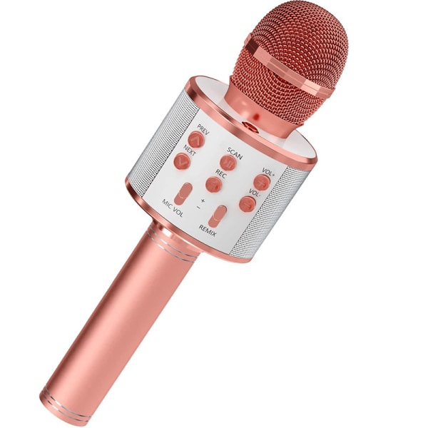 Karaokemikrofon med højttaler og Bluetooth Rose Gold