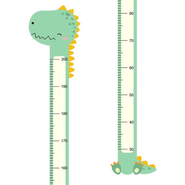 Dinosauruksen söpö eläin sarjakuvaversion kasvukaavio lapsille pituuskaavio Rul