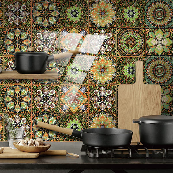 10 set med mandala väggdekaler i PVC, vattentäta