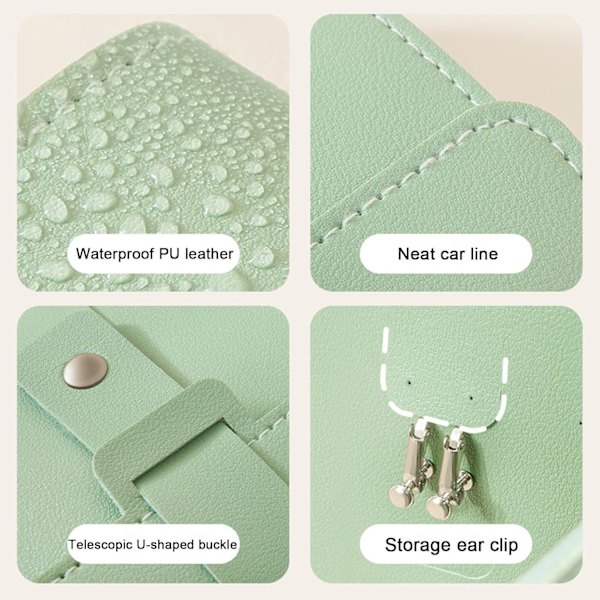 Praktisk Ørering Opbevaring Lille Bog Øre Opbevaringsposer Smykkeæske Smykke Organizer Ørering Display Case, Grøn