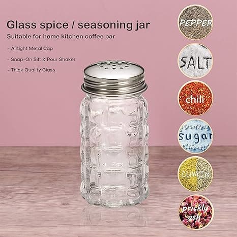 Retro Salt- og pepperbøsser med rustfrie topper 7,8*4,2 cm