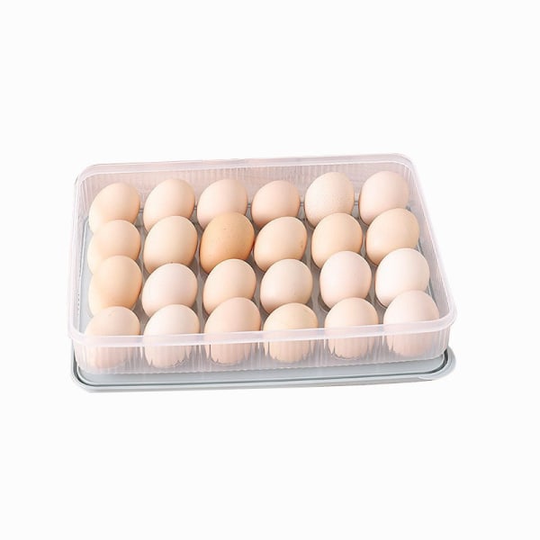 1 kpl 24 ritilän kananmunan säilytyslaatikko Munatarjotin kannella Jääkaapin organizer muovi