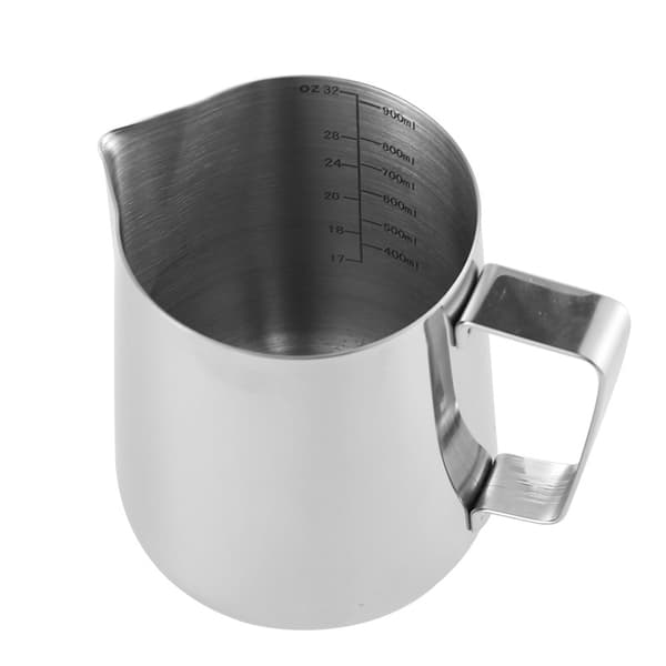 304 rustfrit stålmælkeskummerkande 350 ml mælkekaffemålinger dampkande