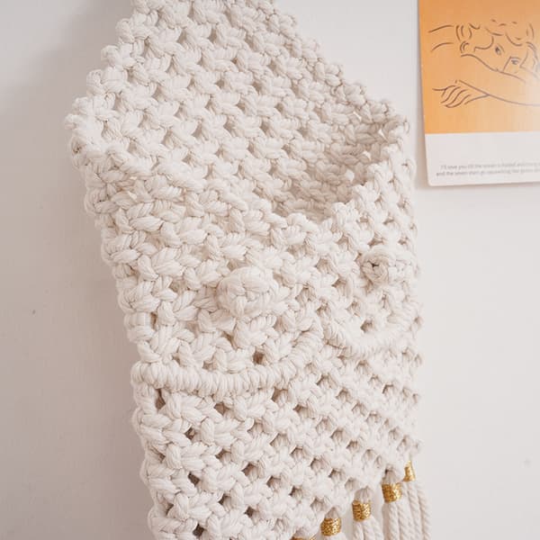 Macrame väggbonad, torkad macrame väggbonad - Blomsterbutikens inredning