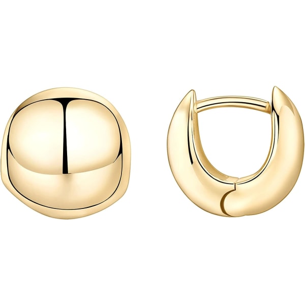 Gold Pillar Extra Thick Body Øredobber | Mini Hoop øredobber for kvinner | Gull H