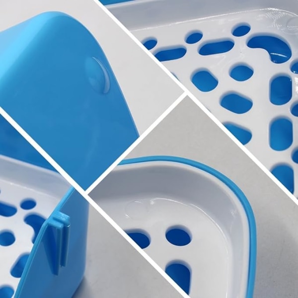 Triangulär Potty Trainer Hörn Toalettströ Kattlåda Husdjurspanna för Smådjur/B