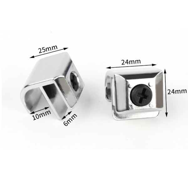 4 stk. bruseknopper, glasclips kan holde 3-5 mm tykt glas, brusekabinehåndtag til brusedøre, glasdøre, 25*24*24mm