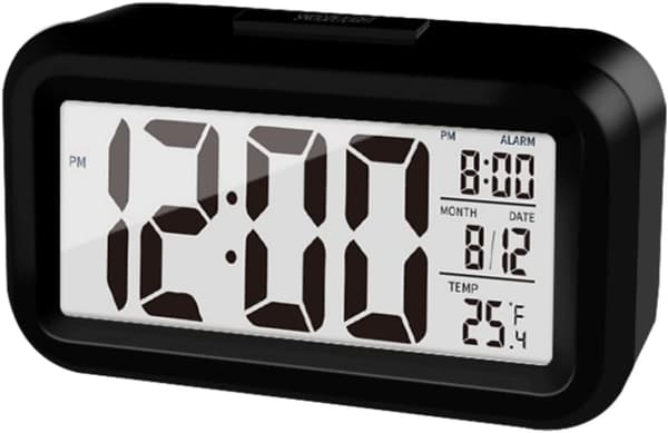 Uppgraderad digital väckarklocka, LED-display med temperatur Större