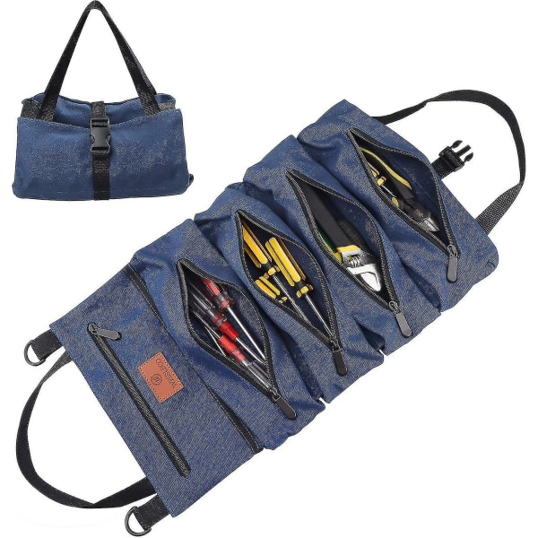 Multi-Purpose blå Roll-Up Tool Bag for enkel organisering