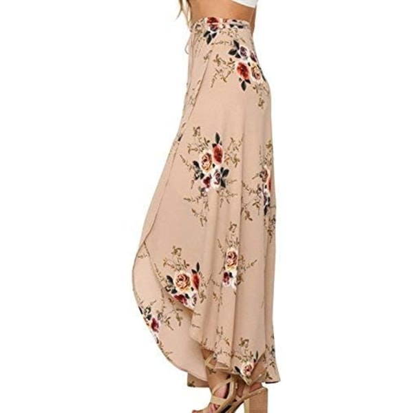 Naisten Boho-kukka solmio kesäranta kääre mekko,XL