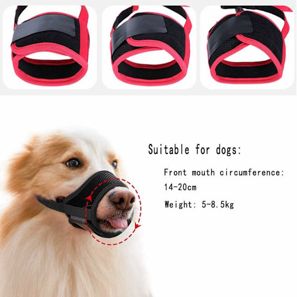 Nylon Hunde Mundkurv, 2 stk. Blød Justerbar Åndbar Hunde Mundkurv Anti-Bid Muzzle