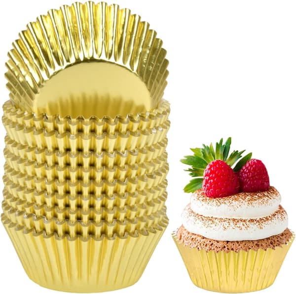 200 st guldpappersformar för muffins, minikakformar, pappersformar för muffins