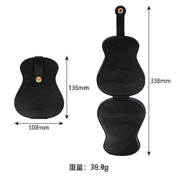 Gitarrplockhållare, Gitarrplocklåda, Gitarrplockhållare, PU-läderplockfodral, Gitarrplockhållare Väska Display, Tillbehör, Musikaliska Gåvor för Gitarrspelare