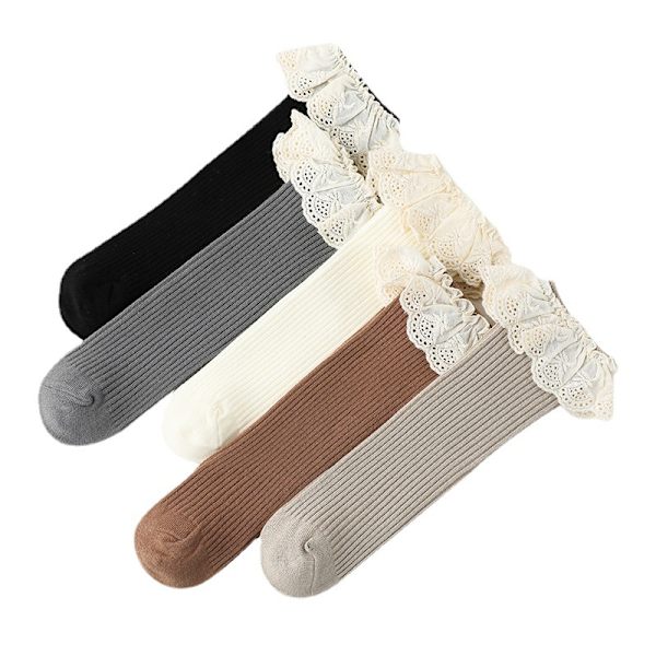 Barn Baby Flickor Benvärmare Räv Knähöga Strumpor Bomull Söta Strumpor Barn Vårkläder för Pojke Unisex Småbarn Cartoon Strumpor Khaki M