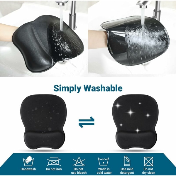 Musmatta med gelhandledsstöd, ergonomisk musmatta storlek L 250x210 mm - Tvättbar