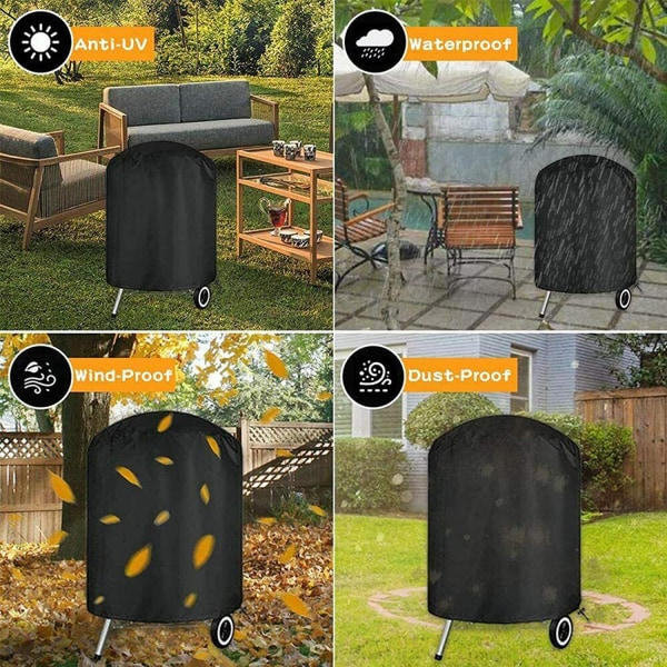 BBQ-trekk BBQ-trekk Grilltrekk Anti-UV/Vanntett/Fuktsikkert Utendørs Vanntett Grill Svart for Weber, 70 x 70 cm