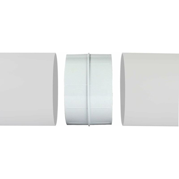 100mm Backventilrör PVC Vit Rund Galler,