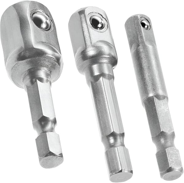 3 stk. Universal Hex Kantstik Adapter 1/2\", 1/4\", 3/8\", Multi-Fun