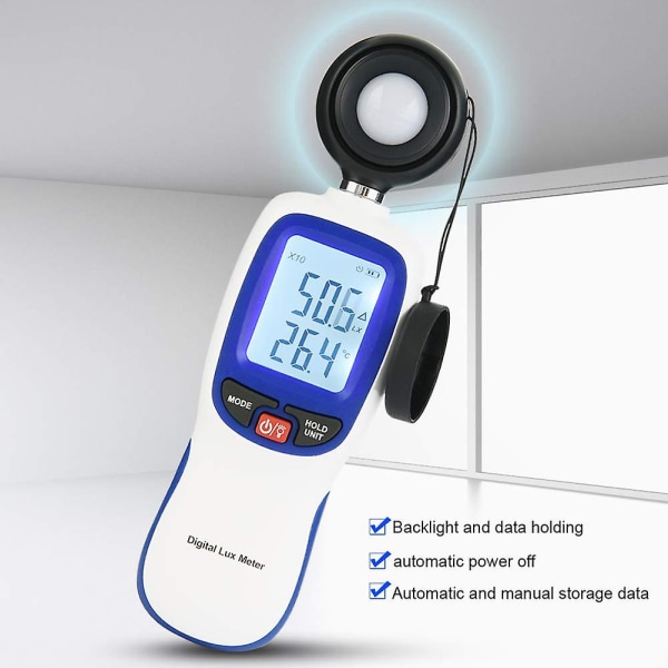 Digital Luxmeter Wt81 Bärbar Ljusmätare Testare 0-200 000 Lux Test Illuminometer Testare Data Lagring
