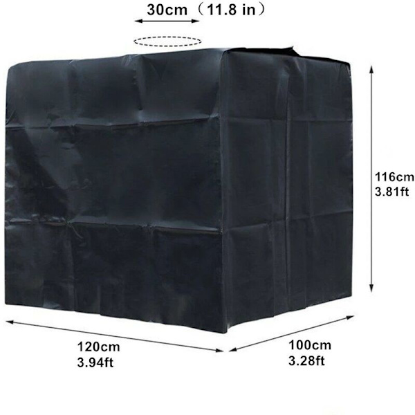 Vattentanksskydd, Skydd för 1000 L IBC-tank med rektangulärt lock, Anti-damm Anti-UV Anti-regn (116 x 100 x 120 cm)