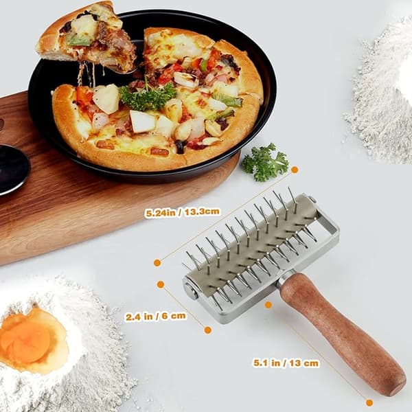 Rustfritt stål deigrulle, tidsbesparende pizzabakkerulle Docker