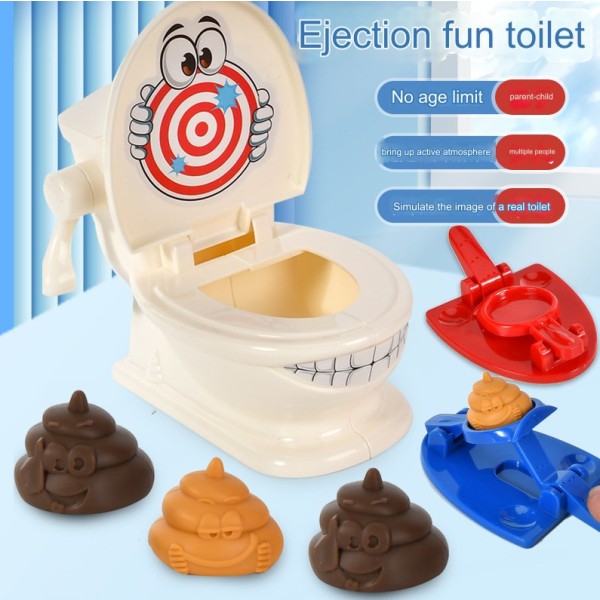 Jakkara WC-lelu, kakkapelitoiletti, josta ponnahtaa ulos kakkapelit, 1