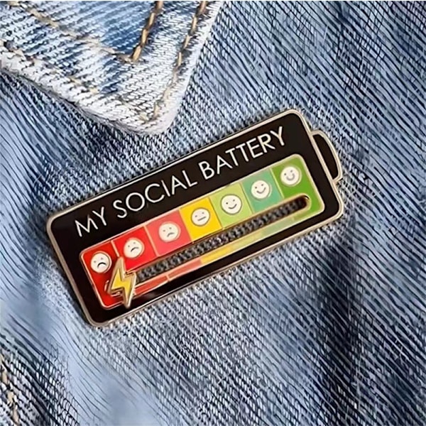 Mina sociala batteripinnar, social batteripinn, min sociala batteripinn, 2 st, kreativa, lämpliga för att dekorera ryggsäckar, kläder, uttrycka personliga känslor
