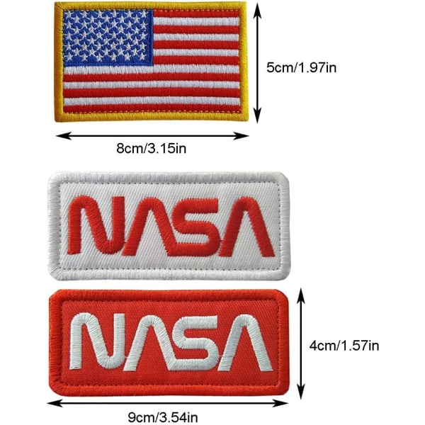 6 delar NASA Shape Broderad Patch Stryk på Patch/Sy On Badge för Astron
