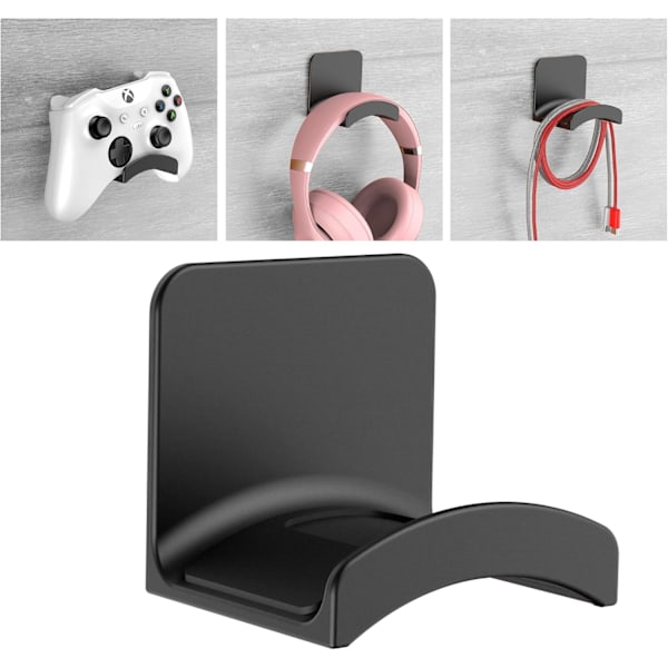 5-pack hörlursstativ - Hörlurskrok Headset-stativhållare med [starkt lim] för spelhörlurar, kablar och handkontroll för skrivbord/vägg/bord
