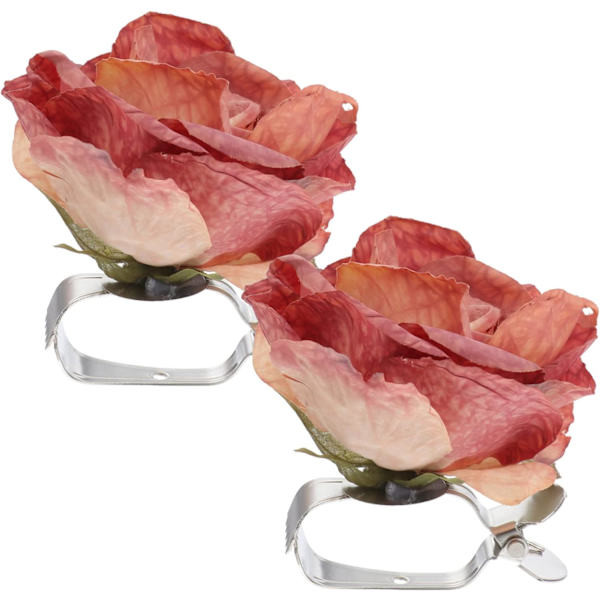 2 stk Blomsterdesign Vindusgardin Båndholder Klips Klemme Blomstergardin