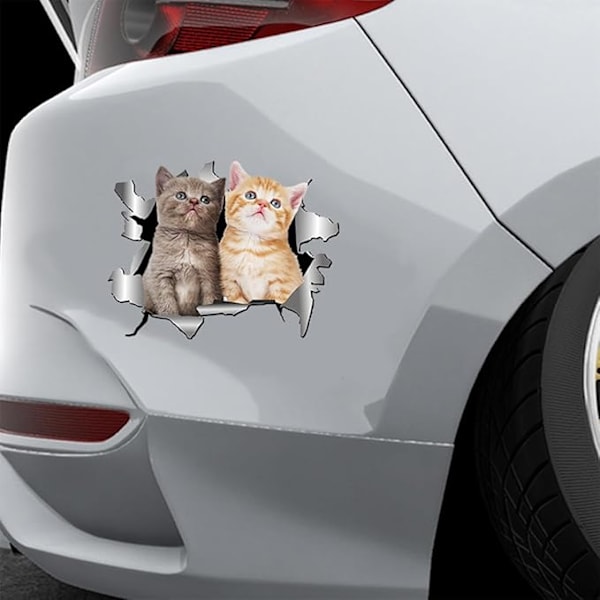 3D Bilstikker Søte Katt Stikker Dyretema Veggklistremerker Bilstikker Dekorasjon Personlig Vindu Bumper Sprekk Bilsticker