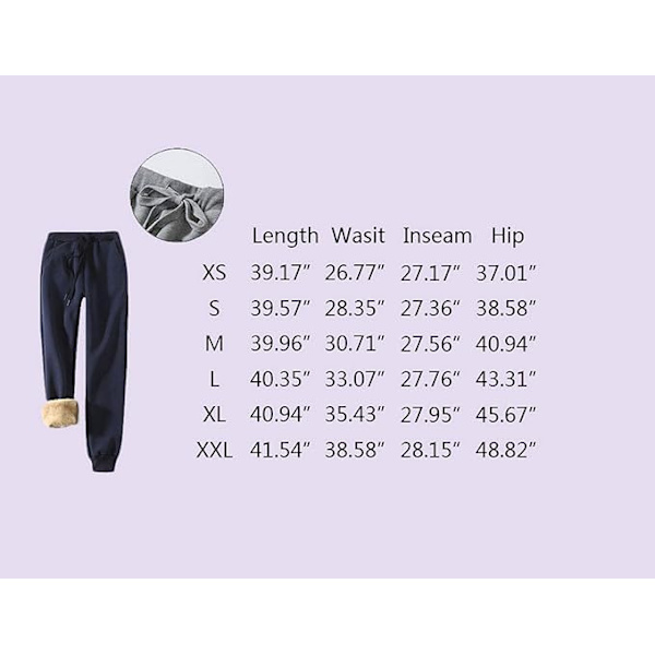 Dames Vinter Varme Sherpa Foret Athletic Sweatpants Jogger Fleece Bukser（Størrelse：XXL）
