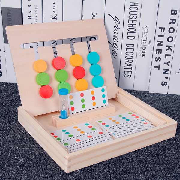 Montessori Læring Leke Slide Puslespill Farge & Form Matching Hjerne