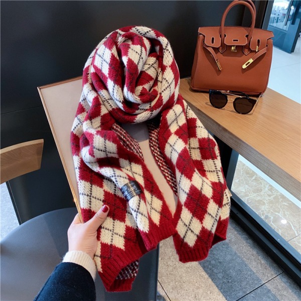 Dametæppe Tørklæde Buffalo Plaid Lang Varme Sjal Mode Tartan