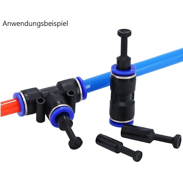 6 stk Pneumatisk Plugg for Lukking av Push-in Fittings Blanking Plugger for Trykkluft Fittings, Slangekobling (10mm)