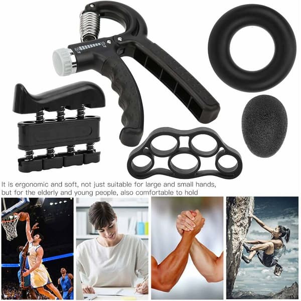 - Grip Strength Trainer Kit, 5 stk/sett Silikon Håndgrep Styrketrener