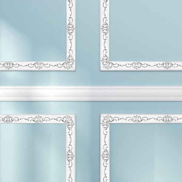 Självhäftande flexibel list, taklist, taklist, inredning vägglist, väggbård, tak (3,6 cm × 5 m silver)