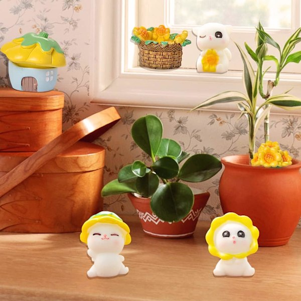 10 stk Katt Miniatyrfigur Mini Statue Harpiks Dyr Miniatyrfigur Dukkehus Dekor Mikro Landskap Dekorasjon for DIY Kake Hjem Landskap Hage