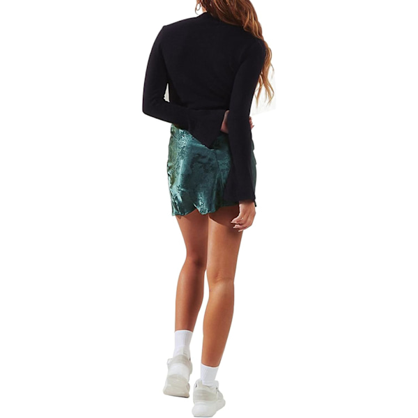 Elegant jacquard-sidesplittet miniskjørt med glidelås og høy midje for kvinner