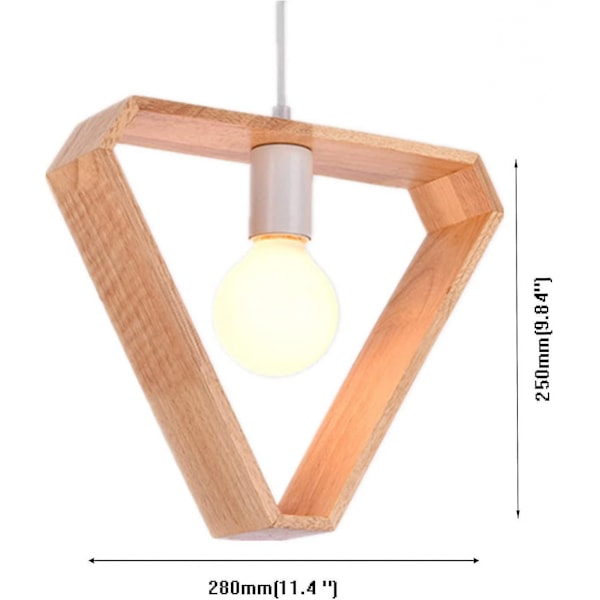 E27 Kreative Pendellamper Industrielt Træloftlampe Moderne Armatur Armatur Contemporain