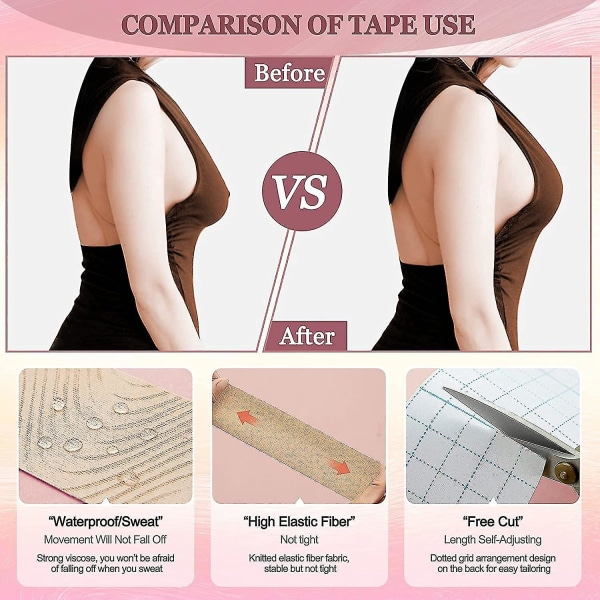 Tape Hudfarge (Push Up Bryst) Kinesiologi Tape Kroppstape, Brysttape, BH-Tape