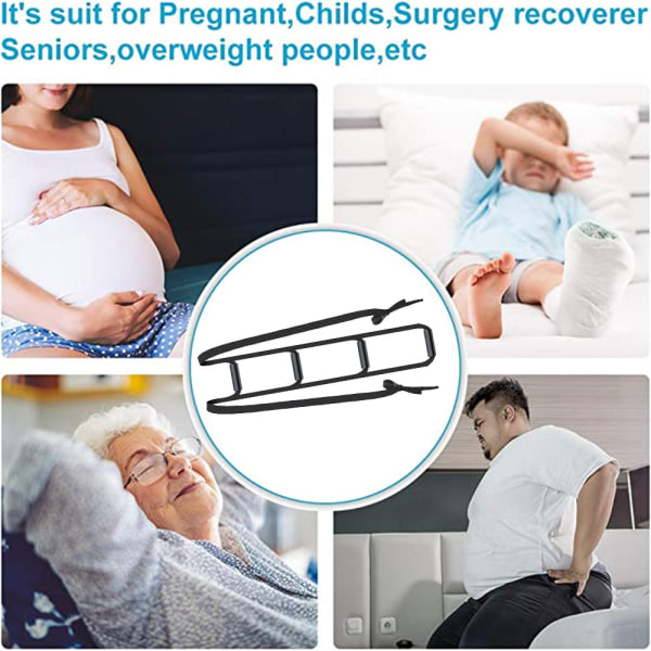 Sängstege Assist Strap med 4 handtag, Pull Up & Sit Up Handtag Repstege, Caddie Hjälpmedel för äldre, skada återhämtning, patient, gravid, handikappad med begränsad överkroppsstyrka
