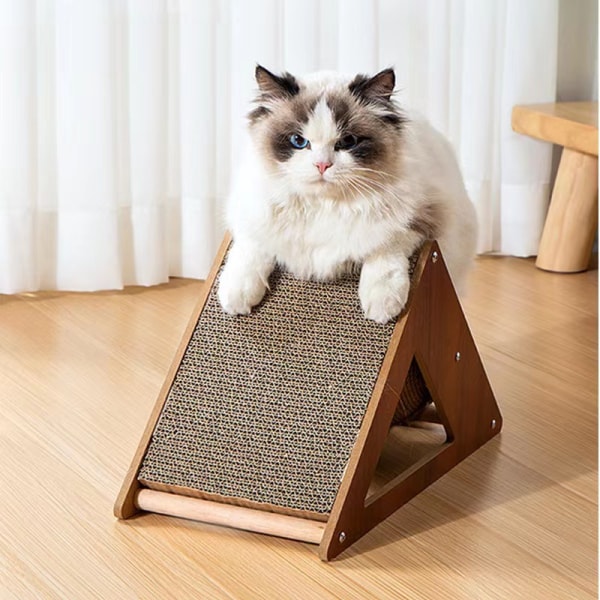 Kattenskrapeball i naturmateriale, skrapebrett for innendørskatter og kattunger, interaktivt katteskrapeball med ball, katteskrapeball i papp