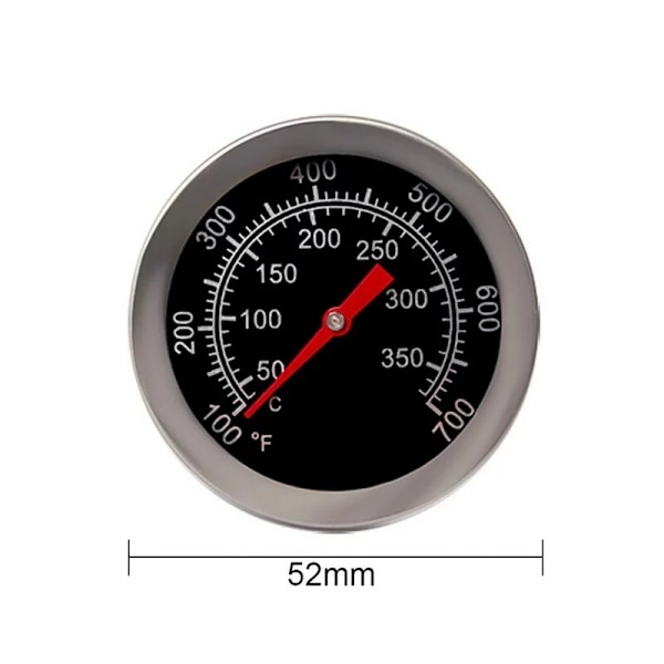 Grilltermometer for kullgrill, 50 mm rustfritt stål pizzastein termometer, BBQ reservedeler