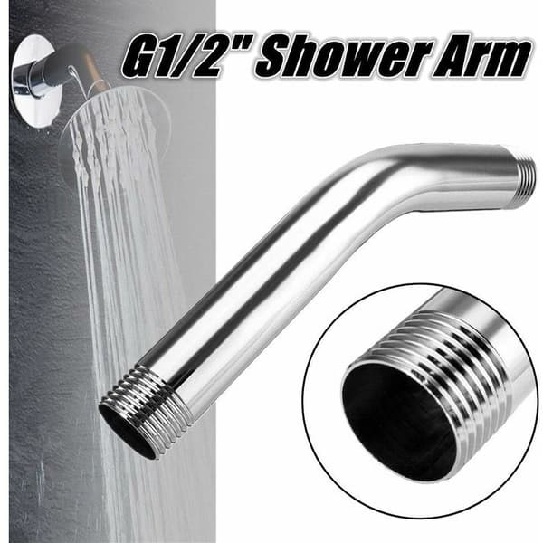 15cm G1/2 Rostfritt Stål Duschhuvud Förlängningsarmbåge Dusch Arm Extra Slang